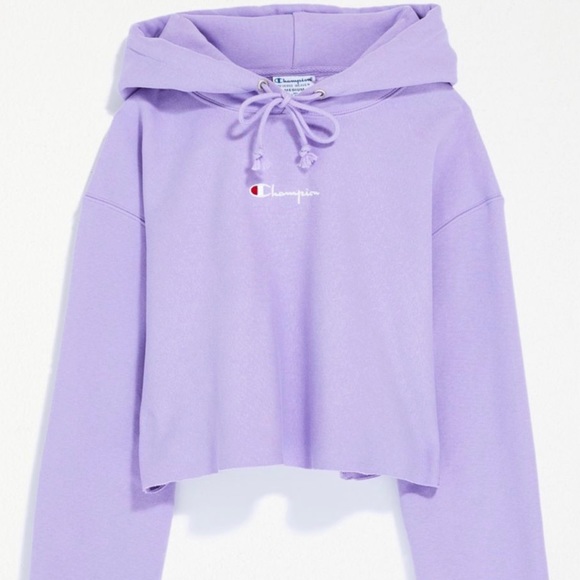 BNWT Cropped Champion Hoodie Lavender - Picture 1 of 3